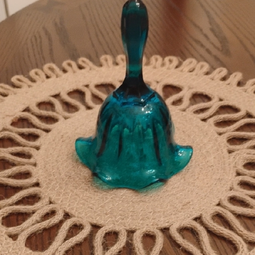 Striking Fenton Blue Glass Art Bell